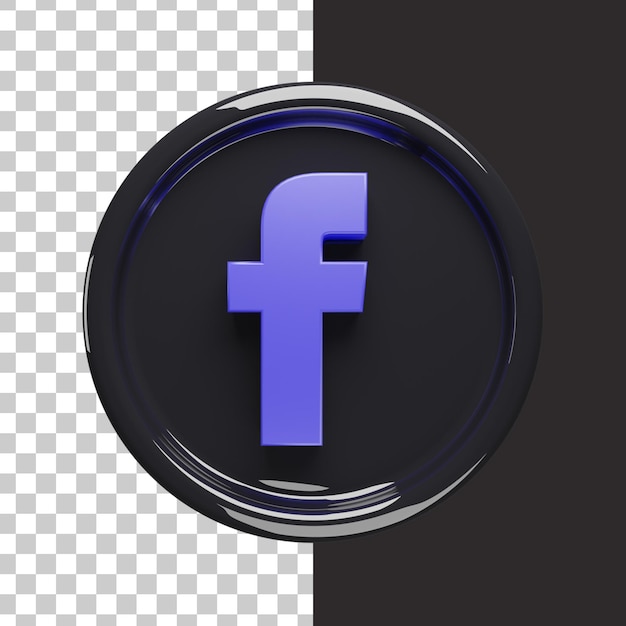 PSD facebook logo gold 3d