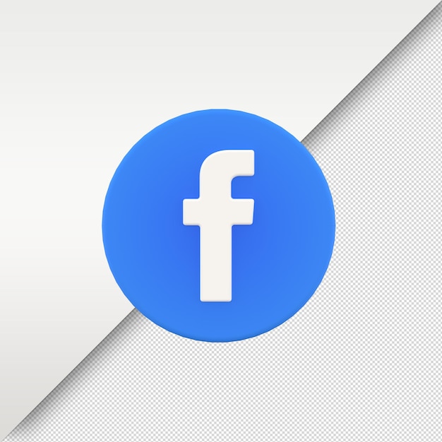 PSD facebook logo icon 3d render with matte finish psd