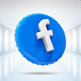 Icona logo facebook 3d social media in stile moderno