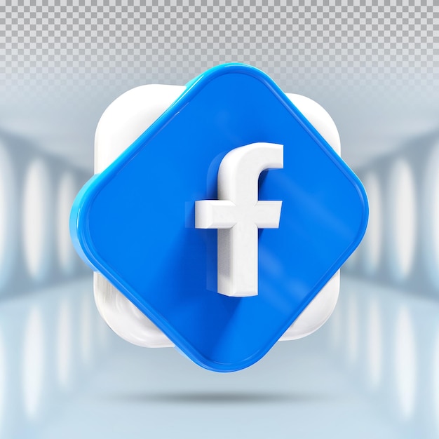 Facebook logo icon 3d social media in modern style