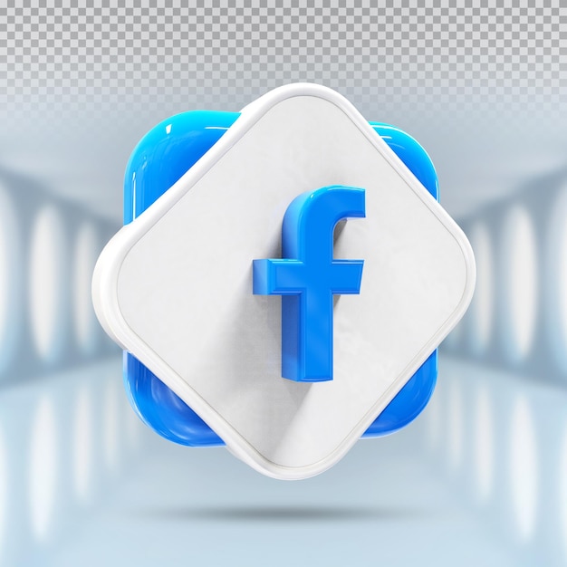 Facebook logo icon 3d social media in modern