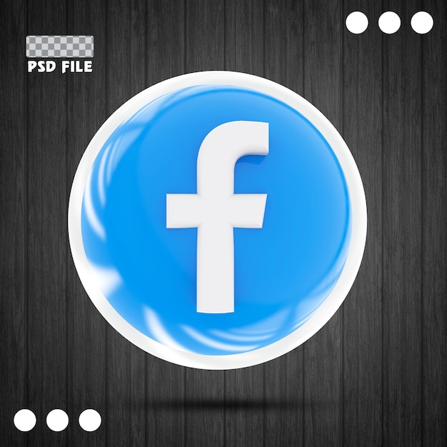 Facebook Logo Ikona 3d Social Media W Nowoczesnym Stylu