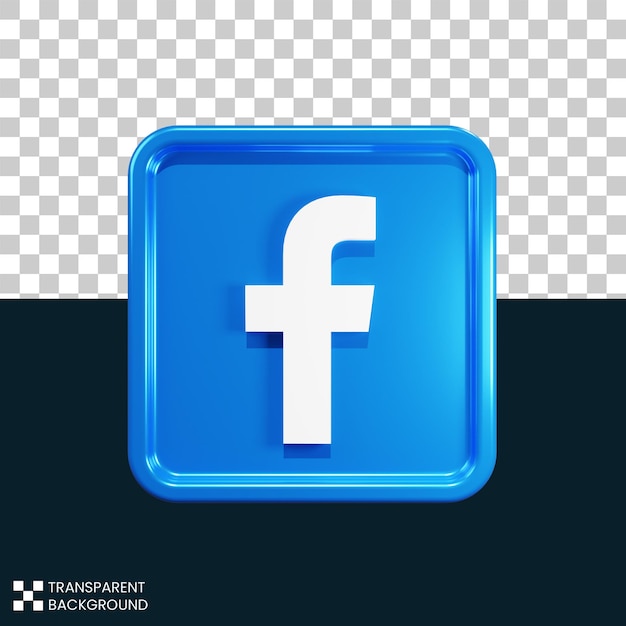 PSD logo facebook isolato disegno 3d