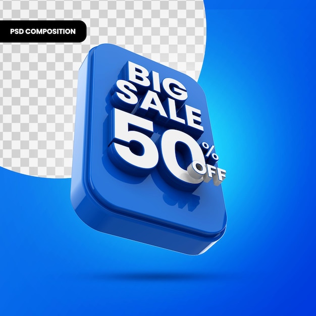 Facebook logo isolated in 3d rendering Premium Psd