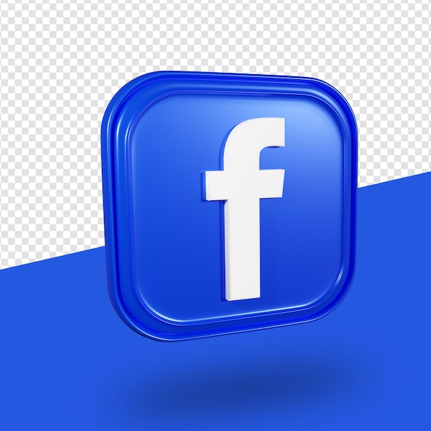 PSD logo di facebook isolato rendering 3d