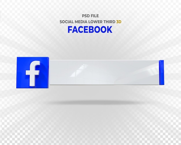 Facebook Logo Mediów Społecznościowych Dolny Trzeci Baner Renderowanie 3d