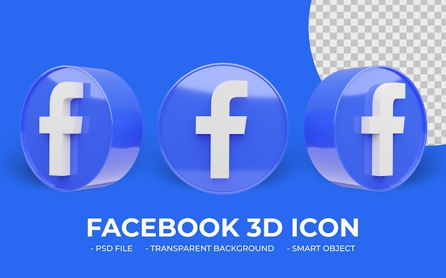 Facebook logo social media 3d icon