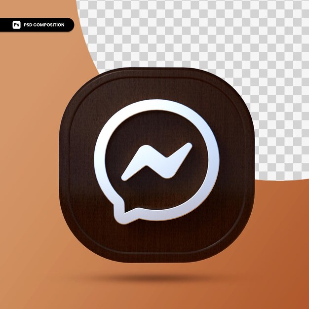 Facebook messenger-logo geïsoleerd in 3D-rendering