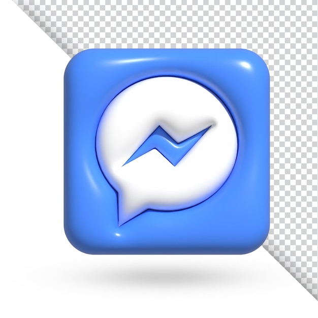 Facebook Messenger sosiale medier logo ikon 3D isolert