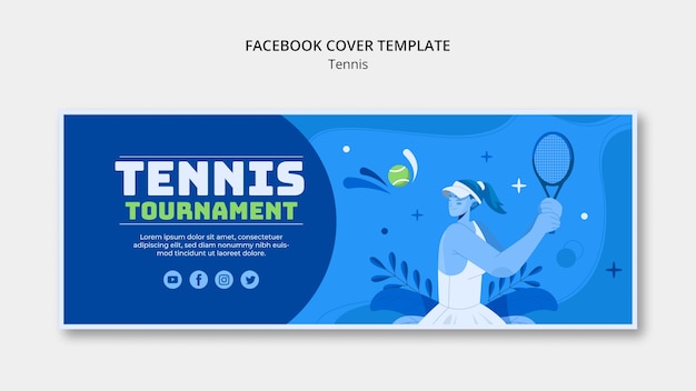 PSD facebook omslag tennistoernooi