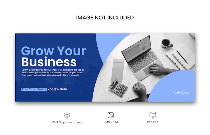 PSD facebook-omslagsdesign for bedrifter