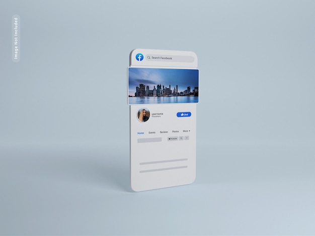 facebook page 3d rendering mockup