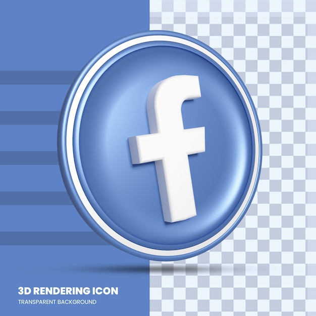 PSD facebook-pictogram in 3d-rendering