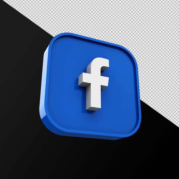 Facebook-pictogram, sociale media-applicatie. 3D-weergave Premium Foto