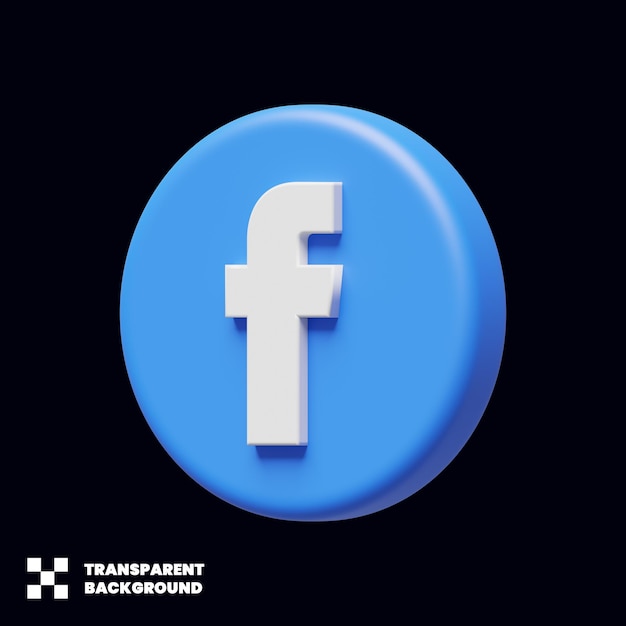 Facebook-pictogram voor sociale media in 3d-weergave