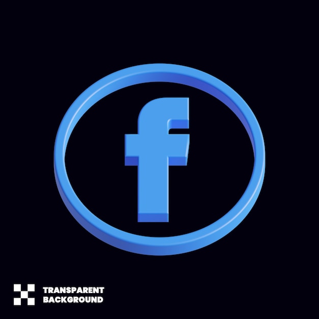Facebook-pictogram voor sociale media in 3d-weergave