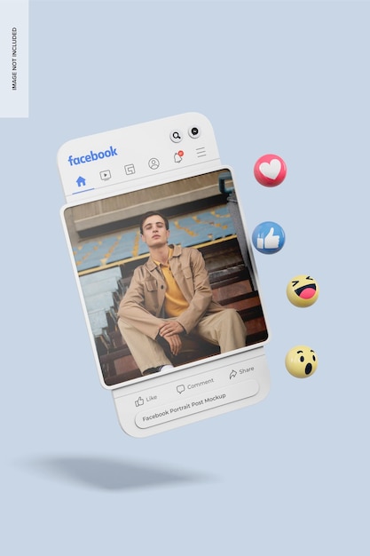 facebook portrait post mockup, perspective