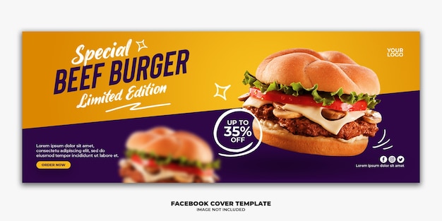 Facebook post-sjabloon speciaal fastfood menu burger