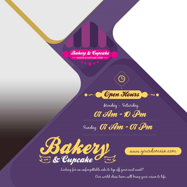 PSD facebook post square banners bakery cupcake shop