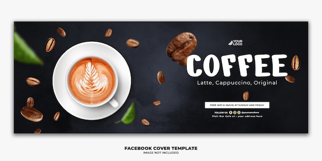 Facebook post template menu di cibi speciali bere caffè