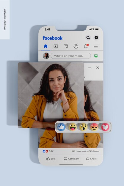 Mockup di post su facebook con icone