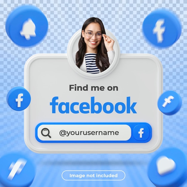 Facebook profile banner 3d render composition