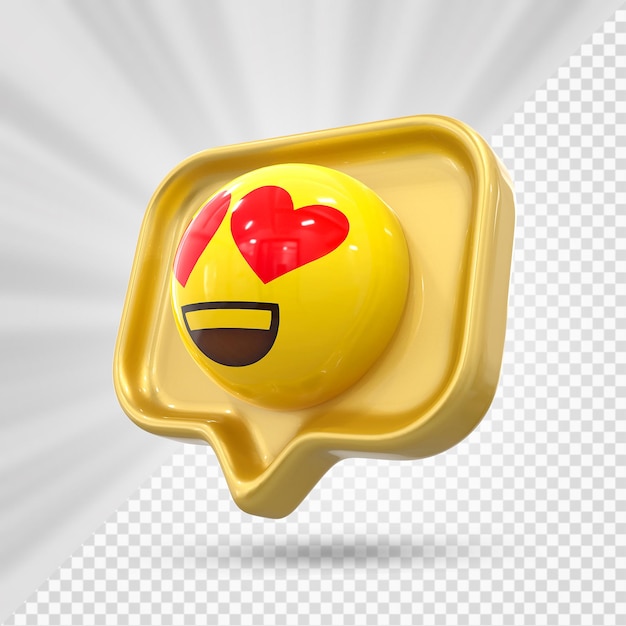 Reazione di facebook emoji 3d rendering