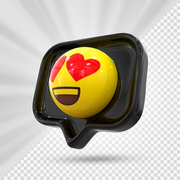 Reazione di facebook emoji 3d rendering