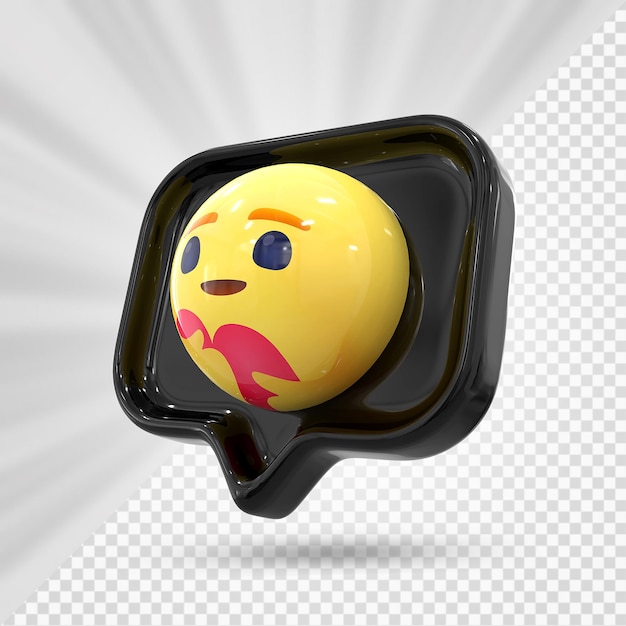 PSD facebook reaction emoji 3d render