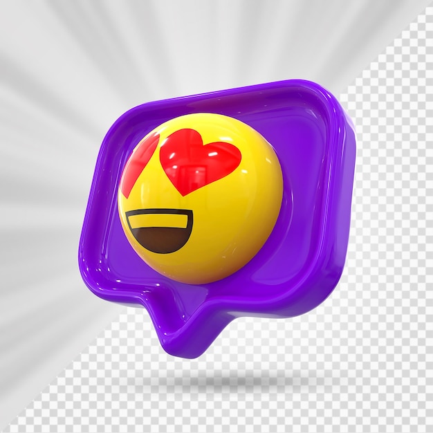 PSD reazione di facebook emoji 3d rendering