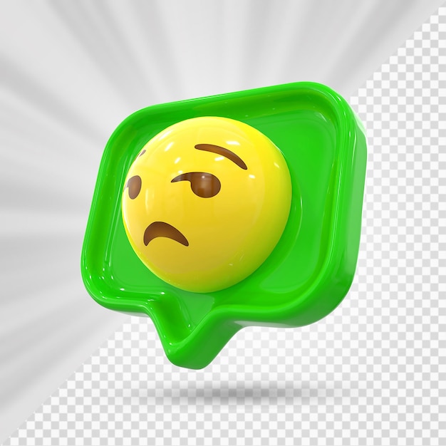 PSD reazione di facebook emoji 3d rendering