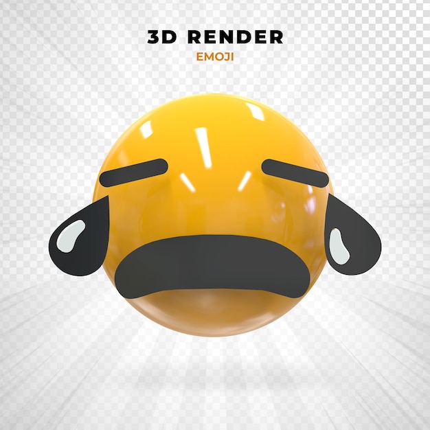 PSD facebook reaction emoji joy 3d render social media psd