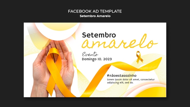 PSD facebook-sjabloon van setembro amarelo