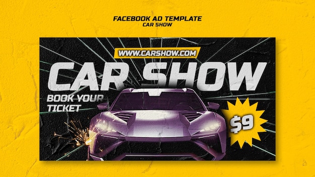 PSD facebook-sjabloon voor autoshows