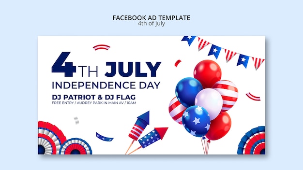 Facebook-sjabloon voor de viering van 4 juli