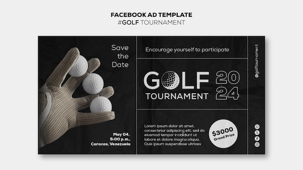 PSD facebook sjabloon voor golftoernooien