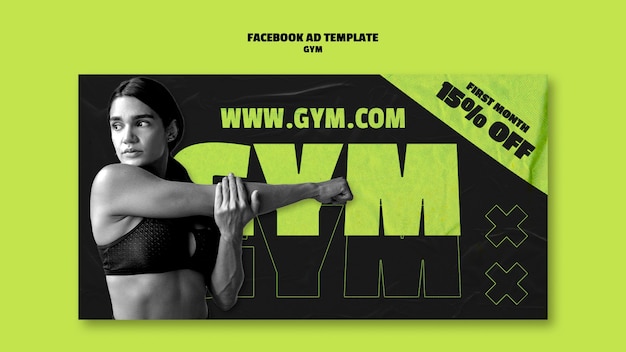 PSD facebook-sjabloon voor gymtraining