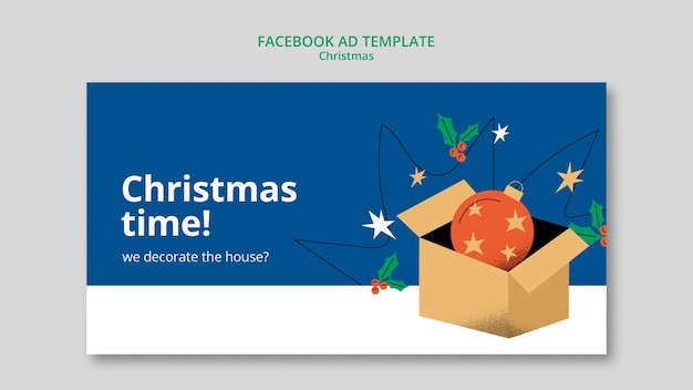 PSD facebook-sjabloon voor kerstviering