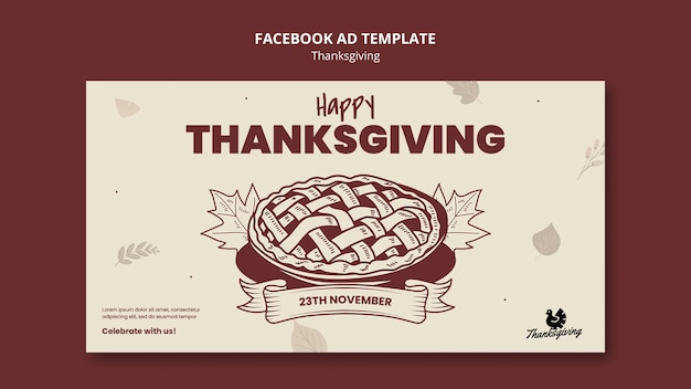 PSD facebook-sjabloon voor thanksgiving-viering