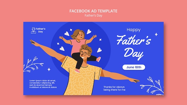 PSD facebook-sjabloon voor vaderdagviering