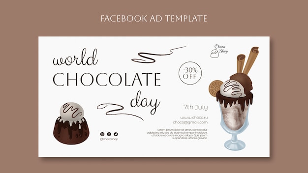 PSD facebook-sjabloon voor wereldchocoladedag