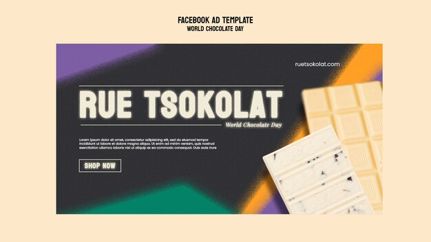 PSD facebook-sjabloon voor wereldchocoladedag