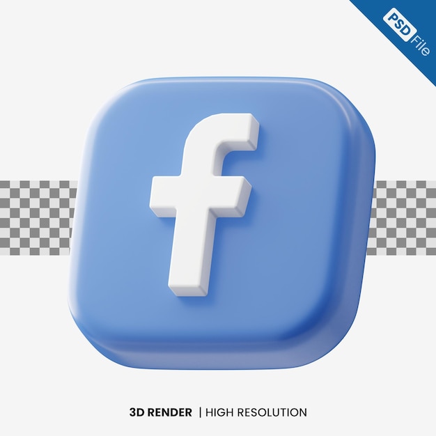 facebook социальные медиа 3d значок