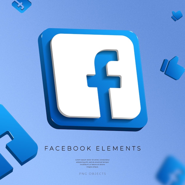 PSD facebook ソーシャル メディア 3d レンダリング投稿コメントの「いいね！」