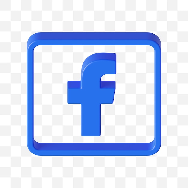 PSD facebook social media icon 3d (ikona mediów społecznościowych 3d)