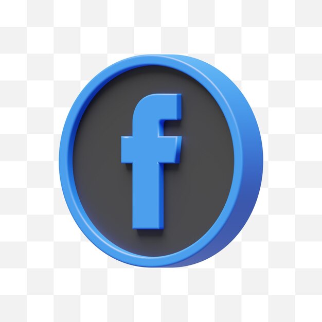 PSD facebook social media icon 3d