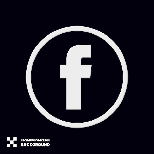 PSD facebook social media icon 3d