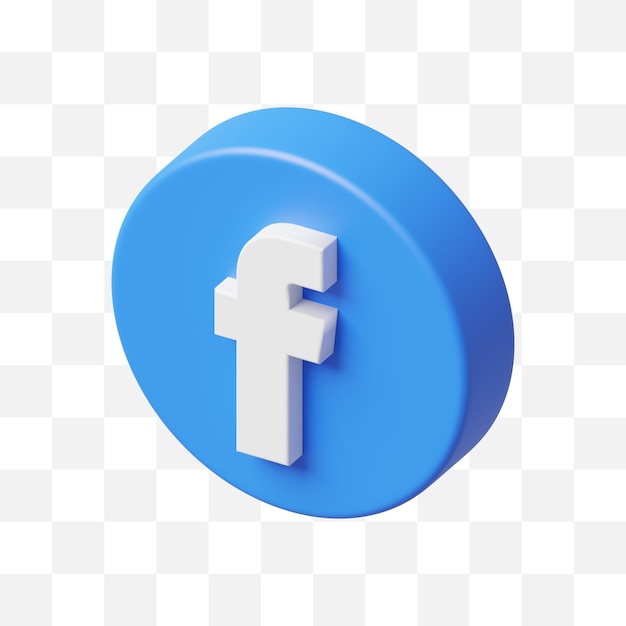 Facebook social media icon 3d