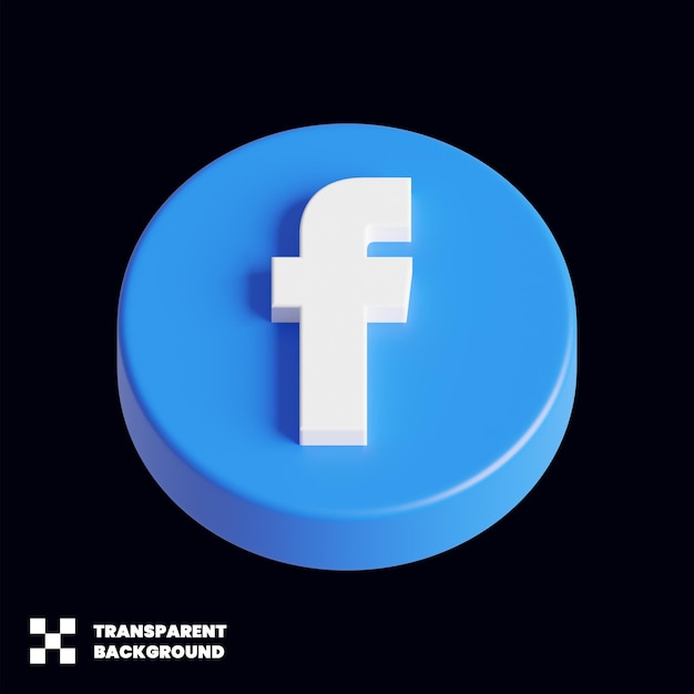 Facebook Social Media Icon 3D