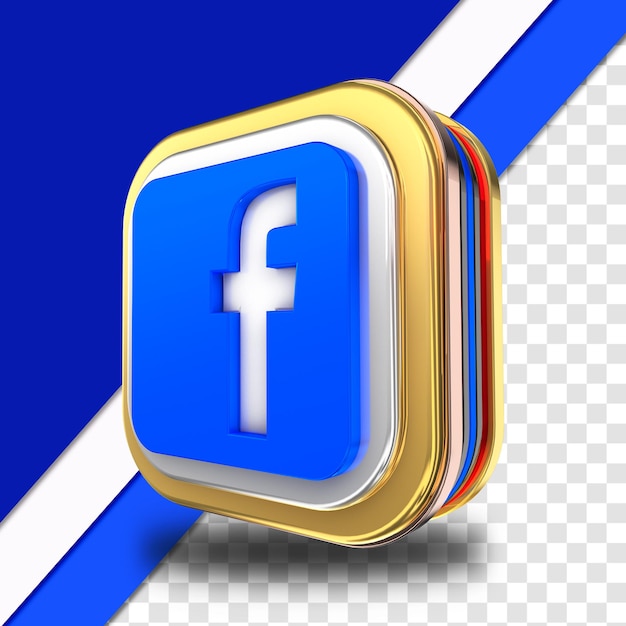 PSD icona social media facebook 3d